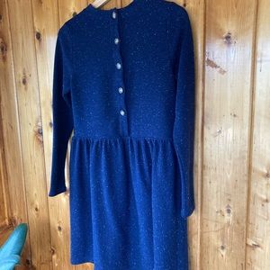 Loft Petite Small Marled Navy Blue Sweater Dress